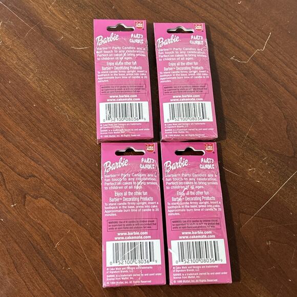 Vintage 1999 Cake Mate Mattel Barbie Birthday Party Cake Candles Flower NOS NEW - Picture 4 of 6